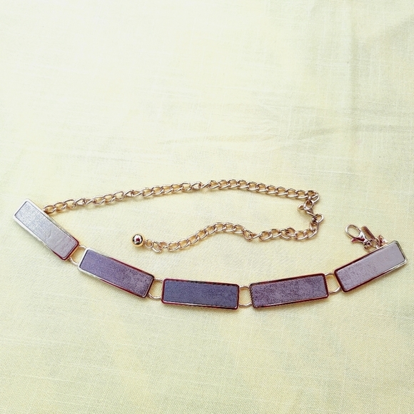 Chico's Gold Tone Metallic Chain Link Statement Waist Belt - Picture 1 of 4